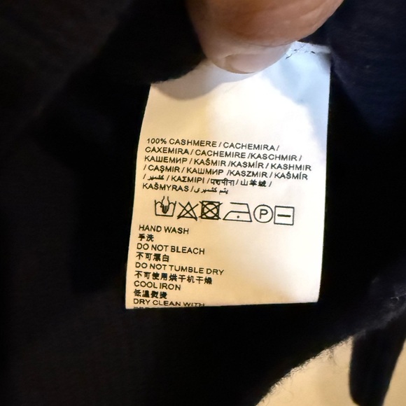 Piombo Men's Small 100% Cashmere Navy Sweater - Picture 4 of 4